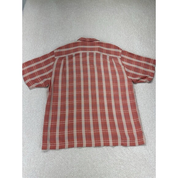 Tommy Bahama Shirt Mens XL Salmon Plaid Silk Short Sleeve Button Up Relax - Picture 10 of 10